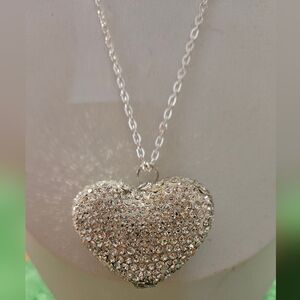 Elegant Silver Heart Pendant Necklace